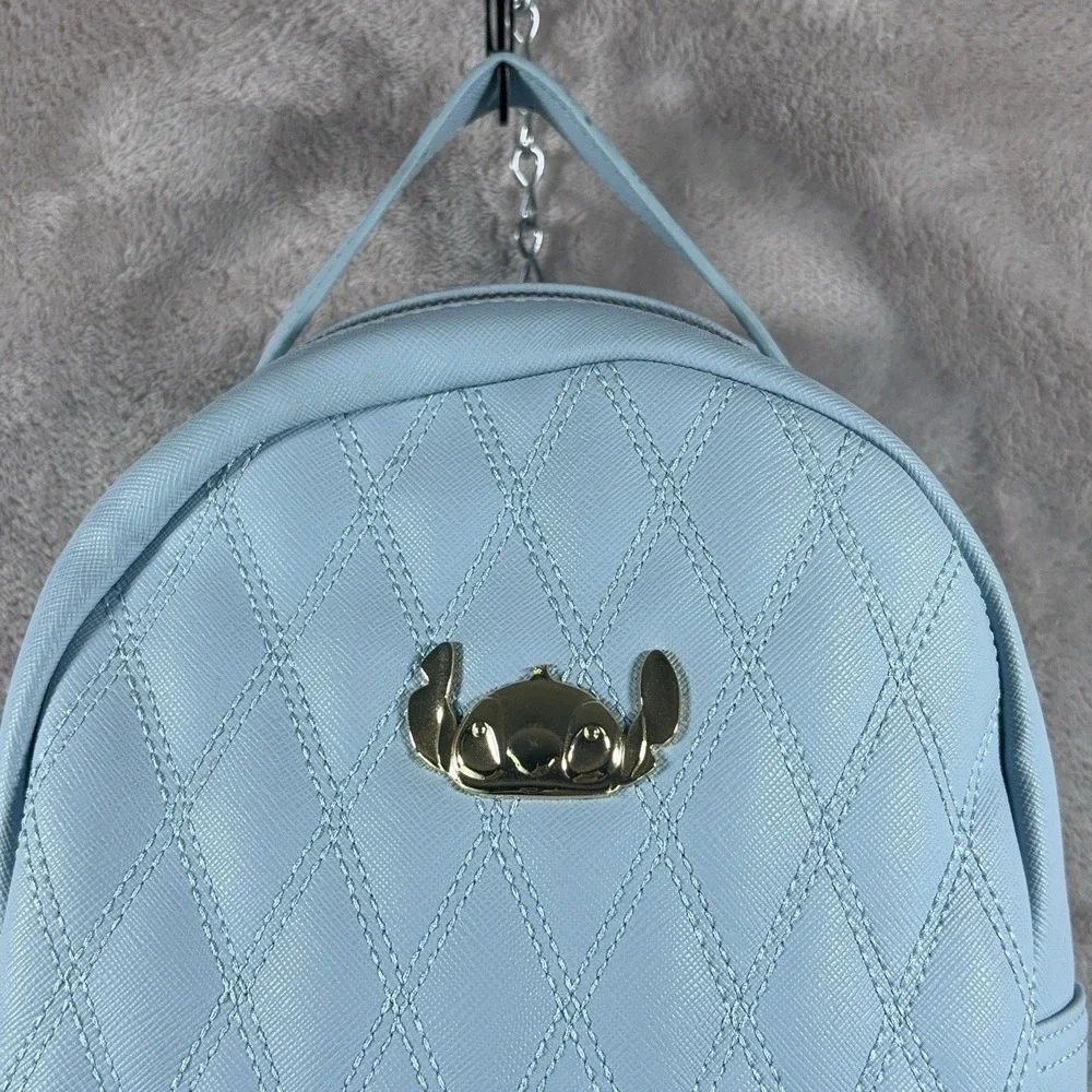 Loungefly Disney Lilo & Stitch Quilted Blue Mini Backpack Bag Purse